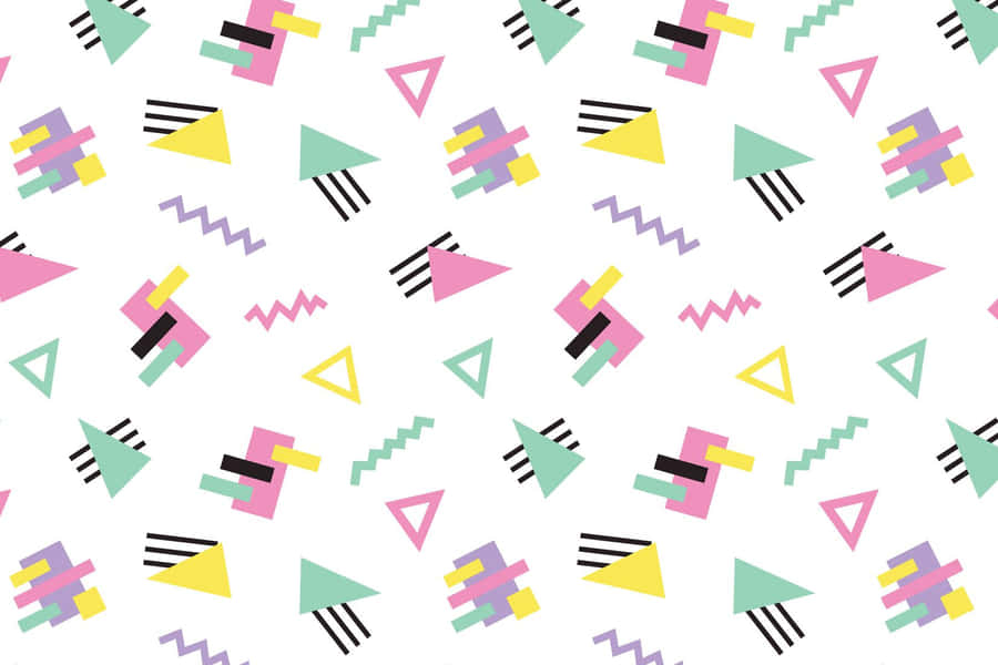 90s Style Geometric Shapes Wallpaper