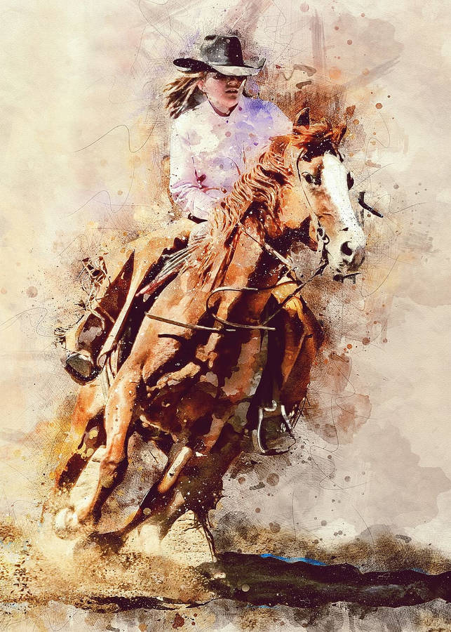 A Barrel Racer In Full Throttle Wallpaper