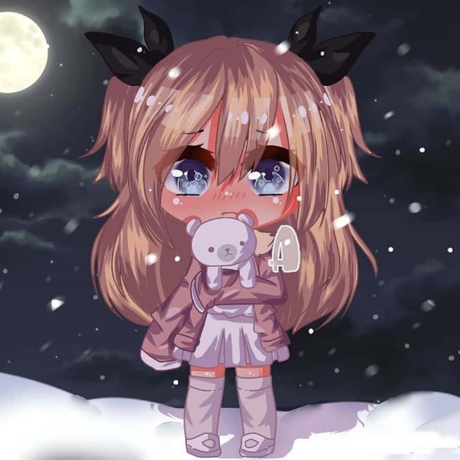 A Beautiful Gacha Club Girl Lost In Her Own World Wallpaper