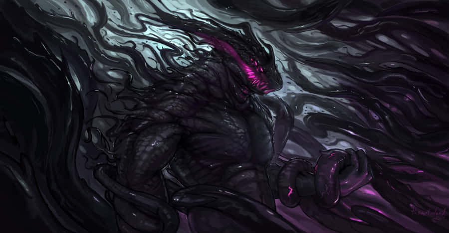 A Black And Purple Creature With A Pink Head Wallpaper