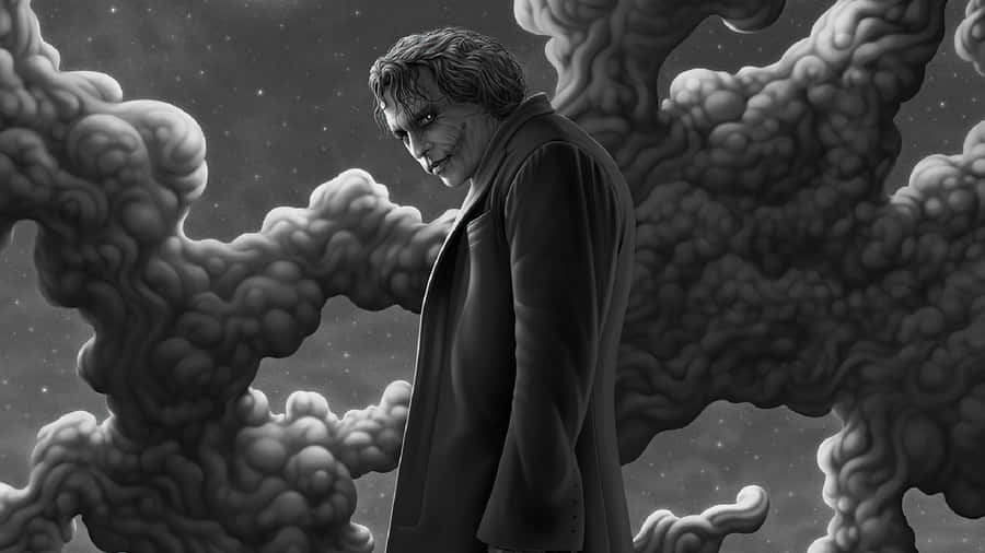 A Black And White Cartoon Drawing Of A House Wallpaper