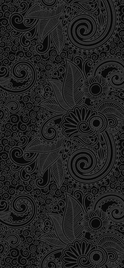A Black And White Paisley Pattern Wallpaper