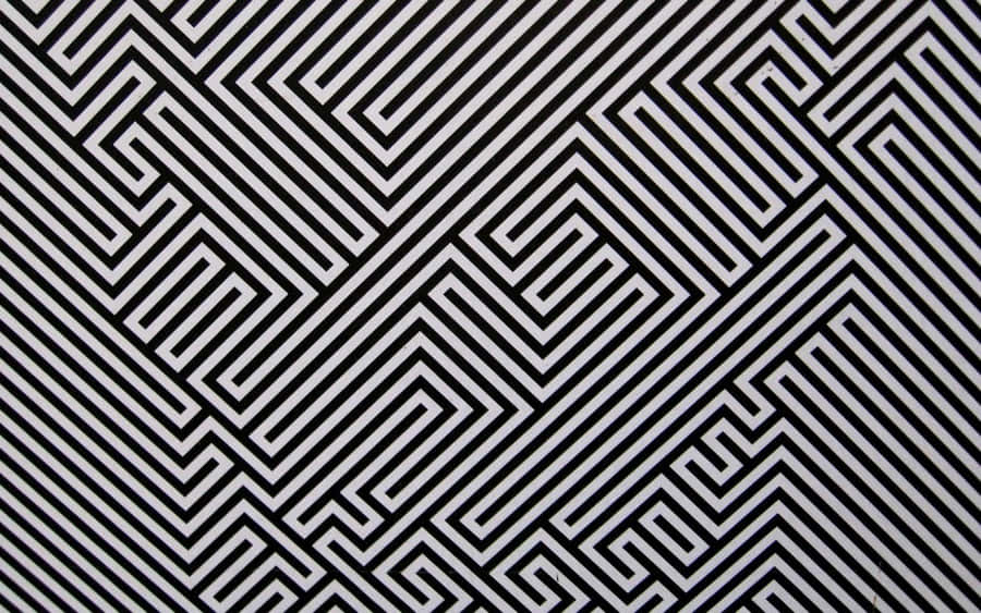 A Black And White Pattern With A Black And White Pattern Wallpaper
