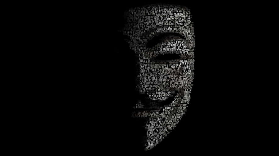 A Black Background With A V For Vendetta Mask Wallpaper