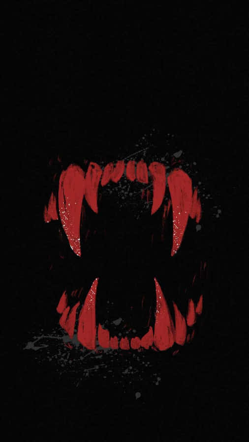 A Black Background With Red Teeth On It Wallpaper