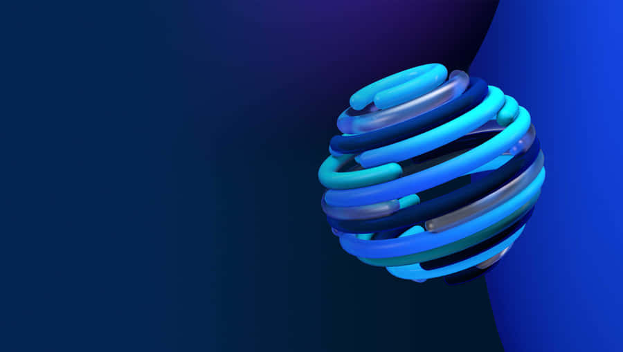 A Blue And Blue Sphere With A Blue Background Wallpaper