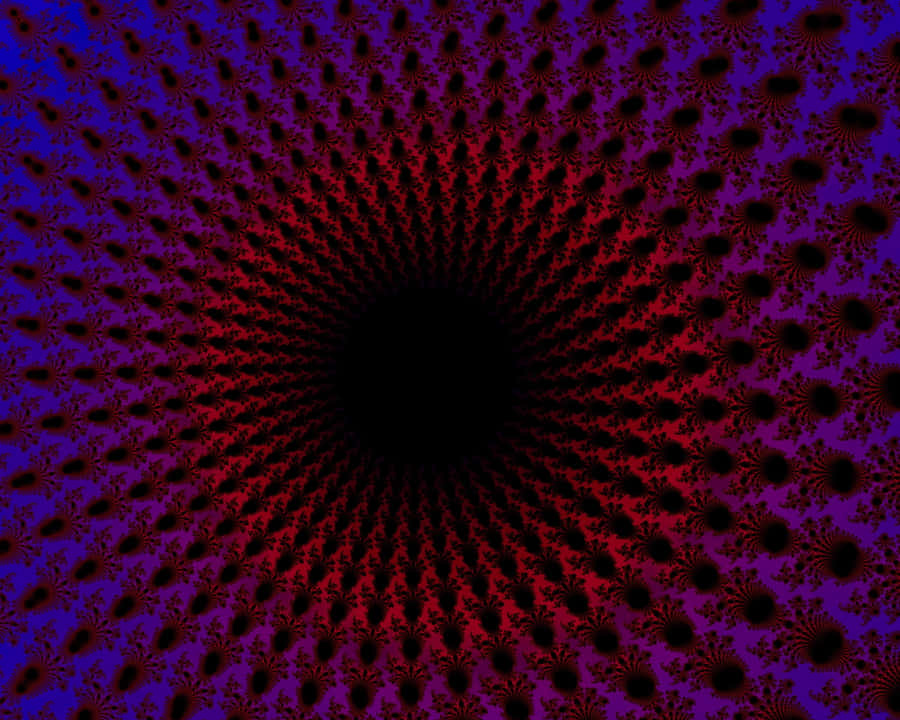 A Blue And Red Spiral Pattern With A Black Background Wallpaper