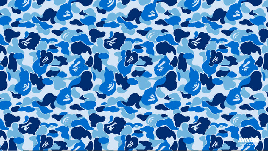 A Blue And White Camouflage Pattern Wallpaper