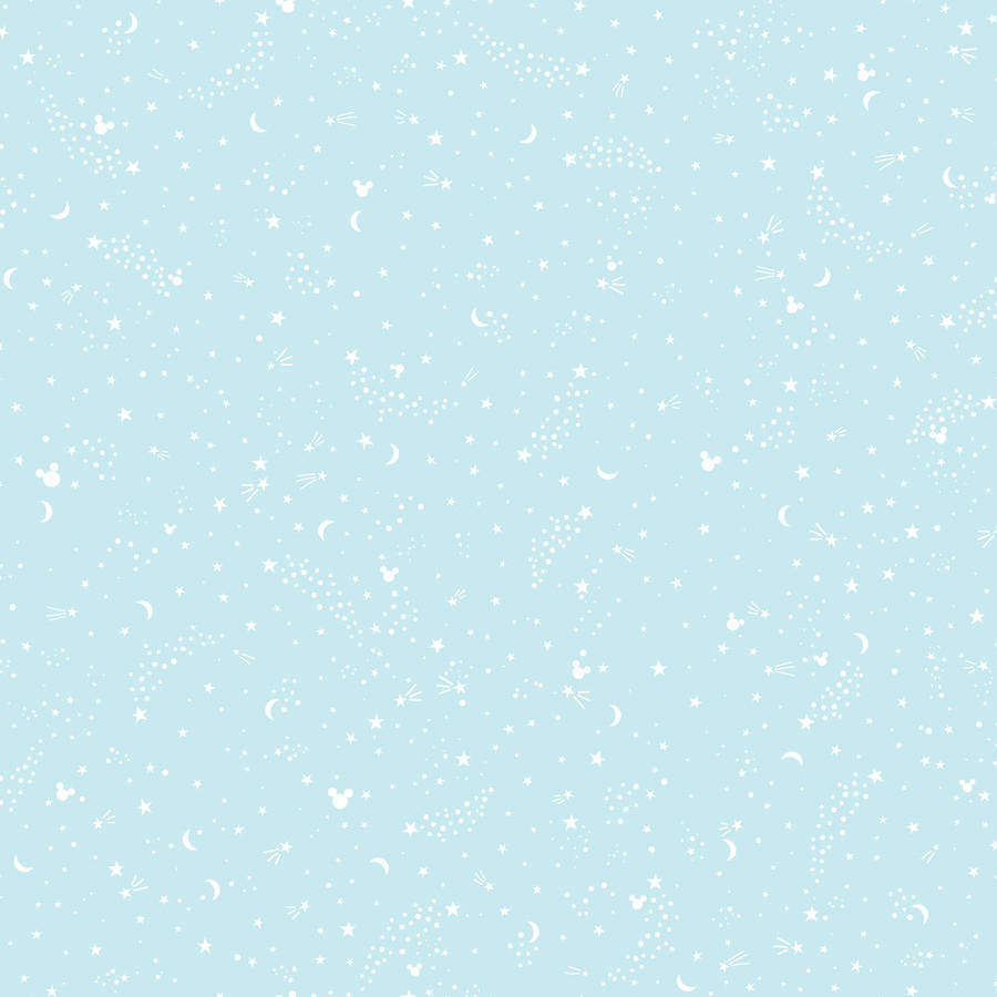 A Blue Background With White Stars And Moons Wallpaper