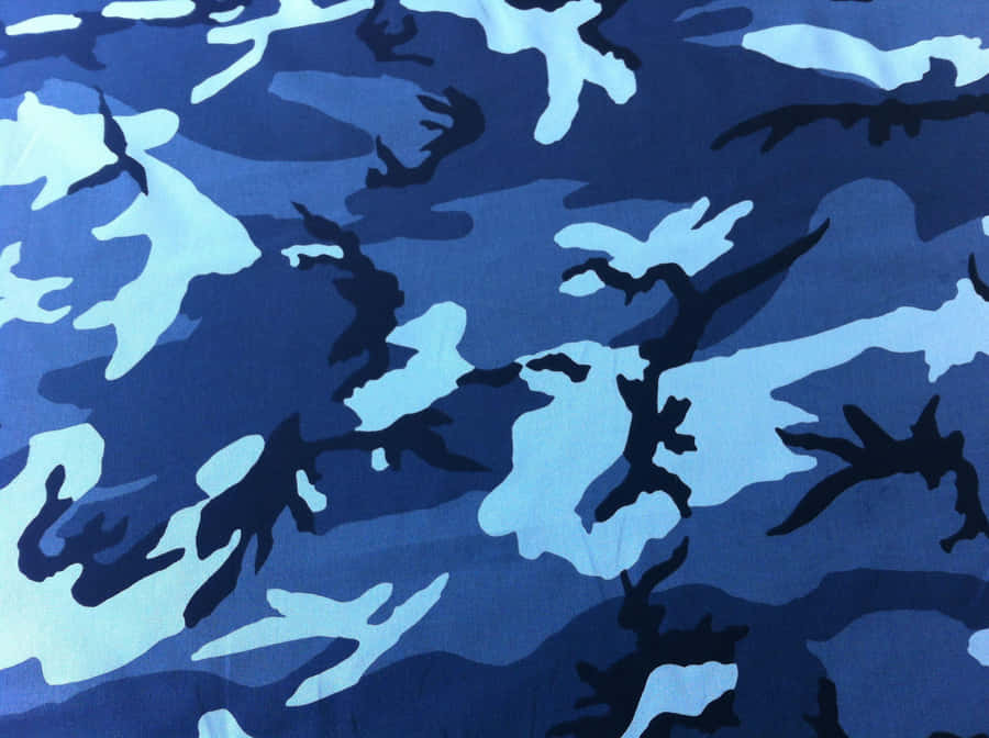 A Blue Camouflage Fabric With Black And Blue Designs Wallpaper