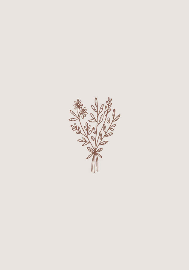 A Bouquet Of Flowers In A Brown Color Wallpaper
