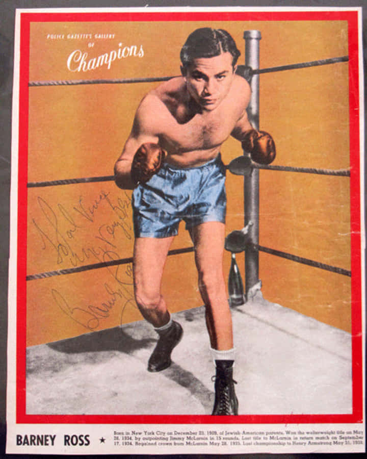 A Boxing Card With A Man In Boxing Gloves Wallpaper