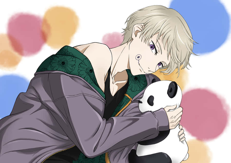 A Boy Holding A Panda Bear Wallpaper