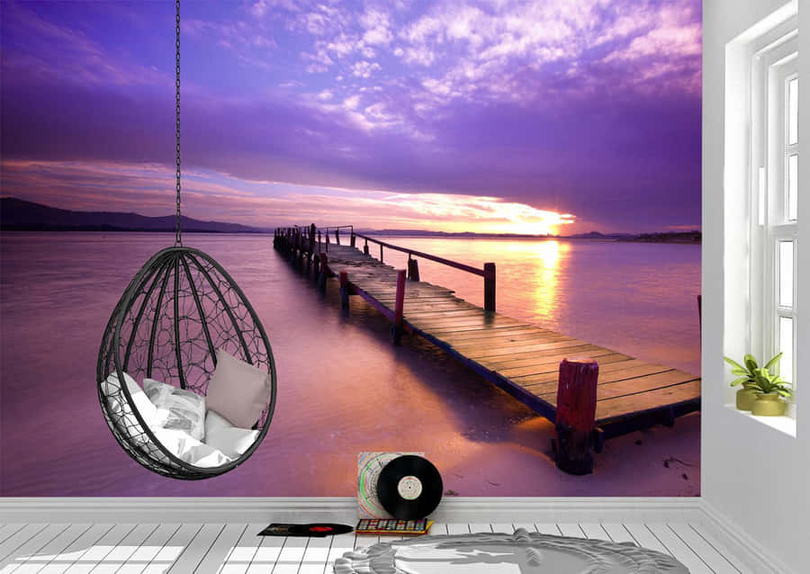 A Breathtaking Blue And Purple Sunset, Capturing Nature’s Beauty. Wallpaper