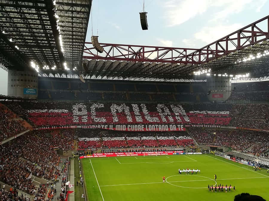 A C Milan Tifo Displayat San Siro Stadium Wallpaper