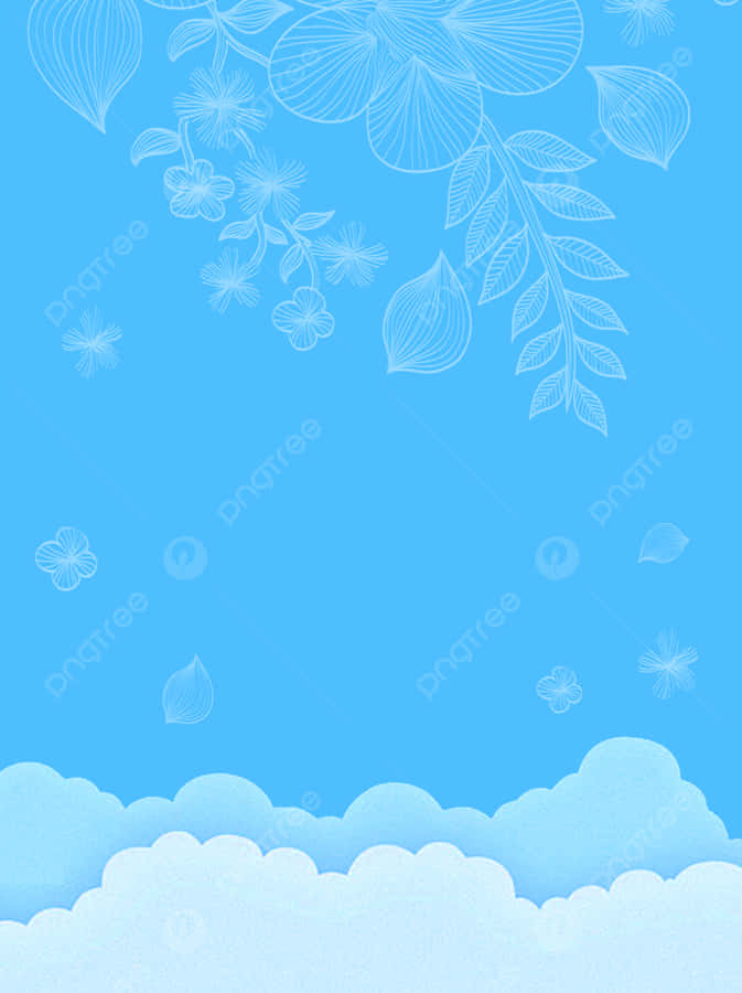 A Calming View Of The Minimalist Blue Landscape Wallpaper