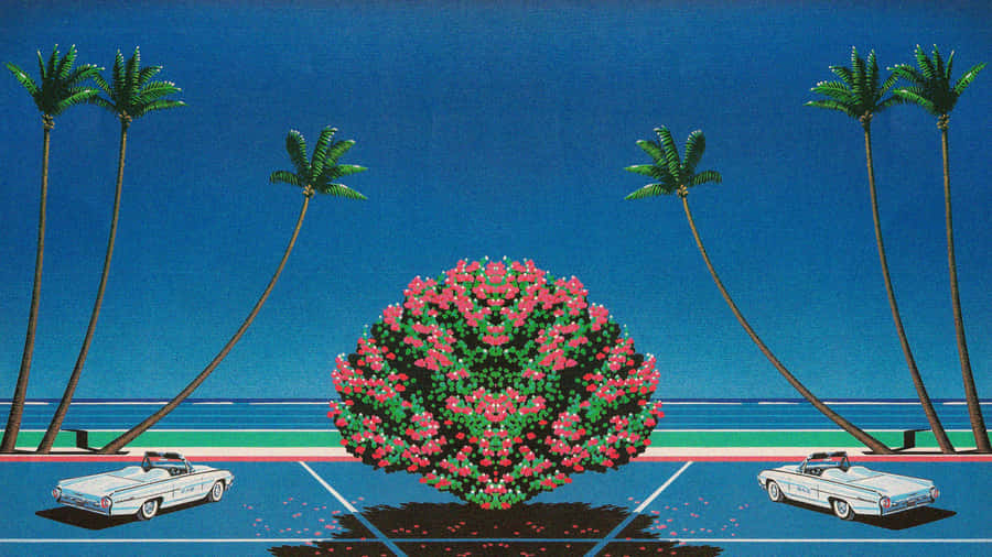 A Car Is Parked In A Parking Lot Wallpaper