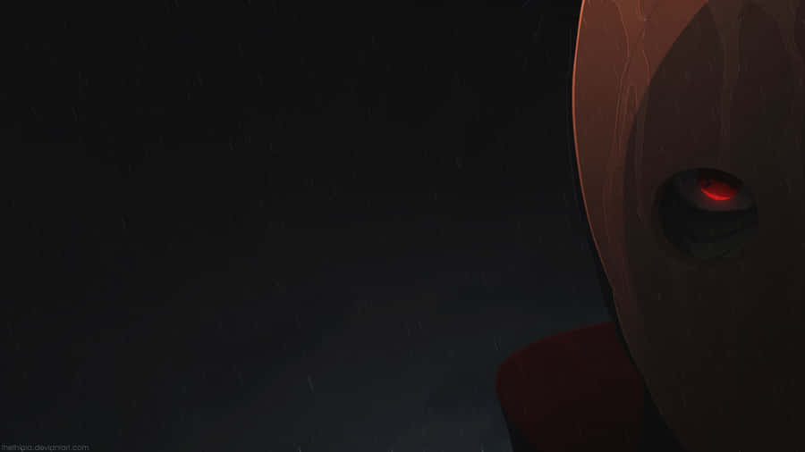 A Cartoon Face With Red Eyes In The Rain Wallpaper