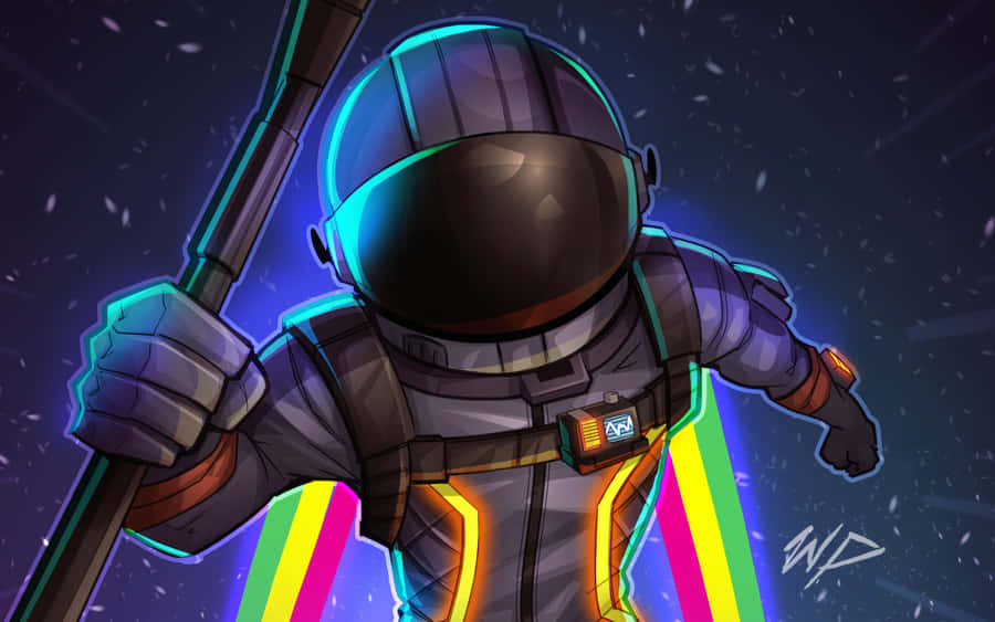 A Cartoon Of A Man Holding A Bat Wallpaper