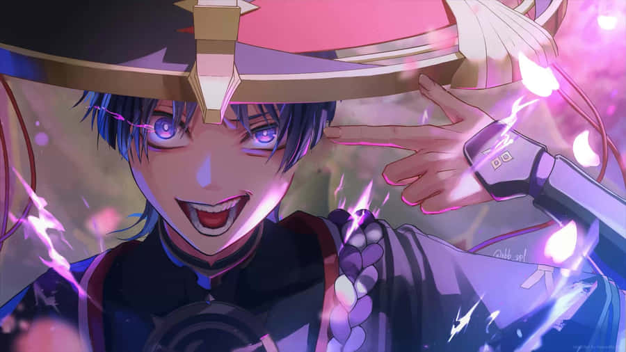 A Character With A Hat And Blue Eyes Wallpaper