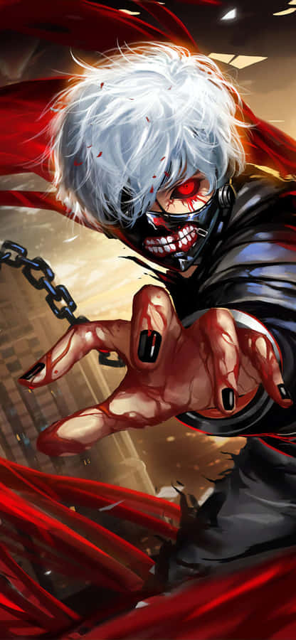 A Character With Red Hair And Chains Wallpaper