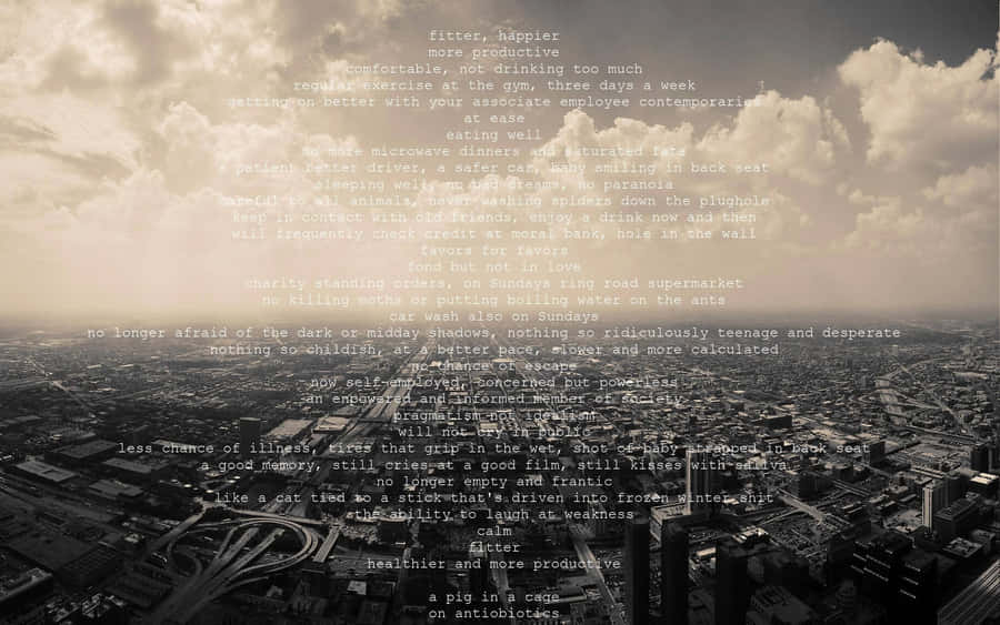 A City With A Poem Wallpaper