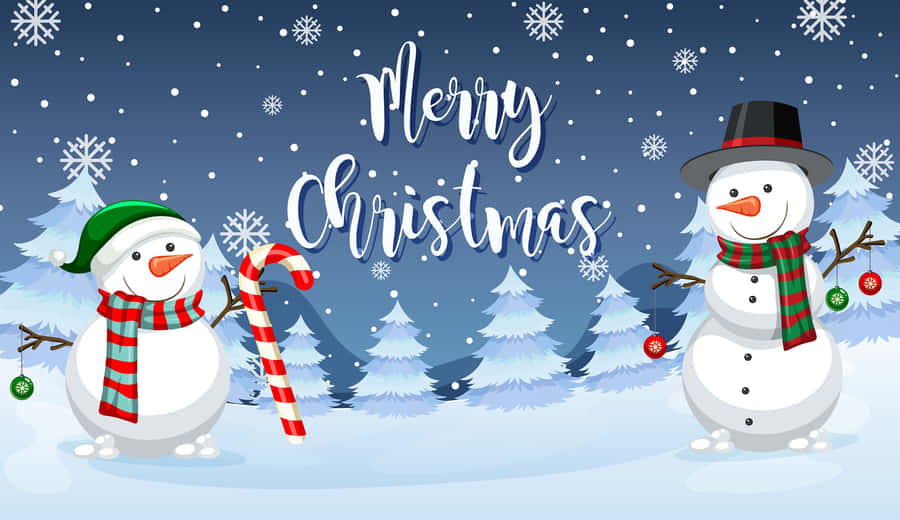A Classic Christmas Snowman Ready To Celebrate The Holidays! Wallpaper