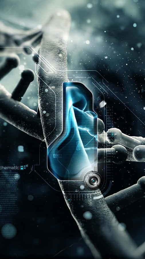 A Close Up Of An Iphone With A Vibrant Blue And Purple Gradient Background Wallpaper