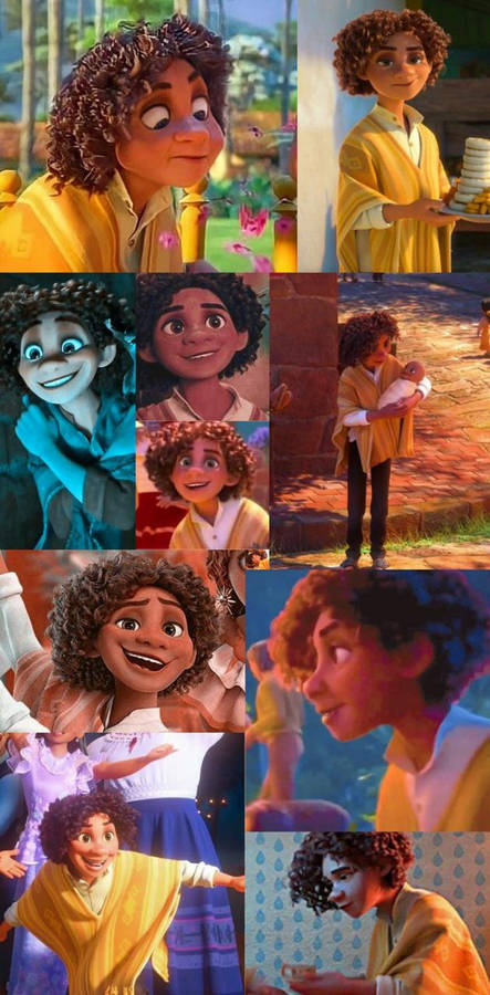 A Collage Of Pictures Of A Girl With Curly Hair Wallpaper