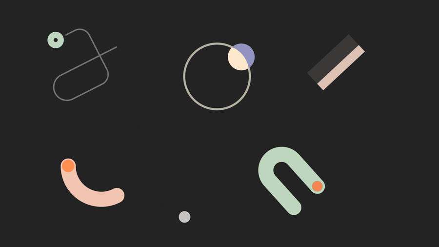 A Collection Of Geometric Shapes On A Black Background Wallpaper