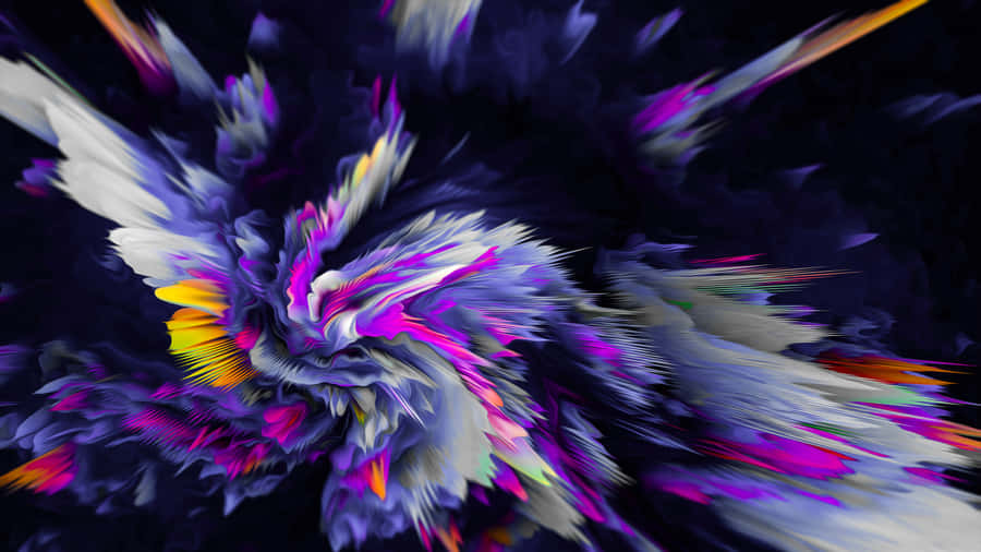 A Colorful Abstract Painting With A Black Background Wallpaper