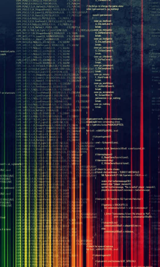A Colorful Background With A Computer Code Wallpaper