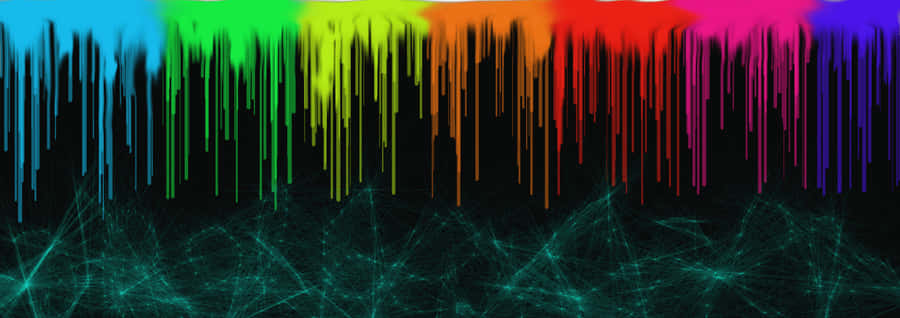 A Colorful Background With A Rainbow Paint Drip Wallpaper