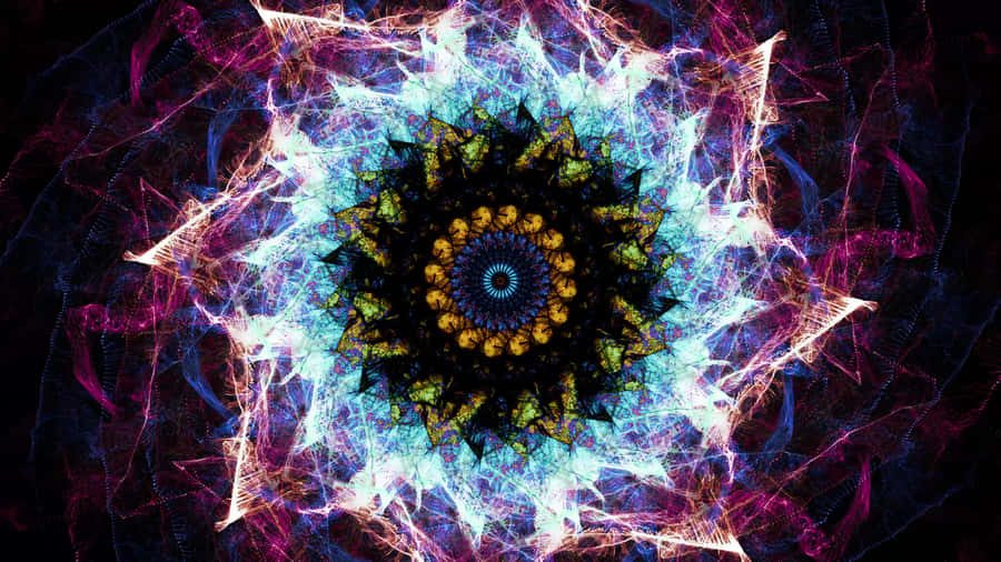 A Colorful Fractal Design With Blue And Purple Colors Wallpaper