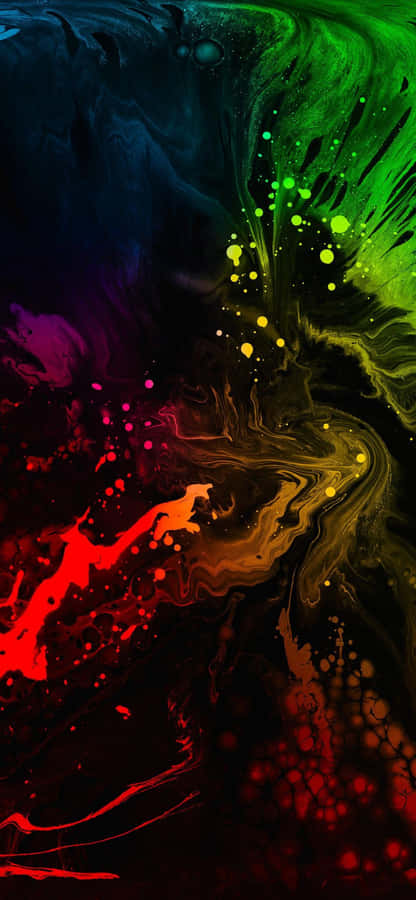 A Colorful Painting On A Black Background Wallpaper