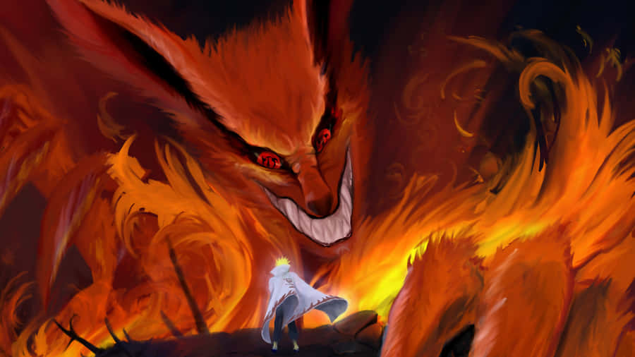 A Cool And Mysterious Anime Fox Overlooking The Valley Wallpaper