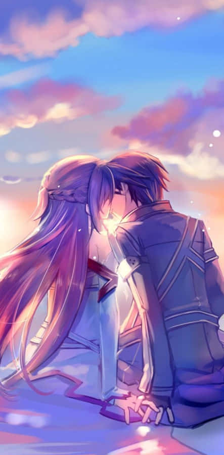 A Couple Kissing In The Sky Wallpaper