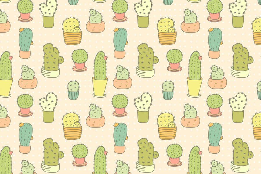 A Cute And Lovely Little Cactus In Its Natural Environment, Perfect For Brightening Up Any Room. Wallpaper