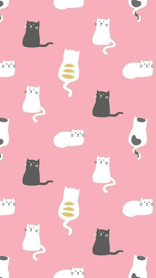 A Cute Cat Pattern For All Cat Lovers Wallpaper