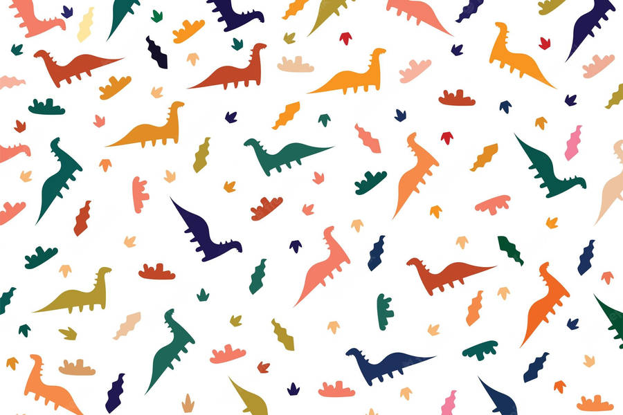 A Cute Dinosaur Pattern For All Ages Wallpaper