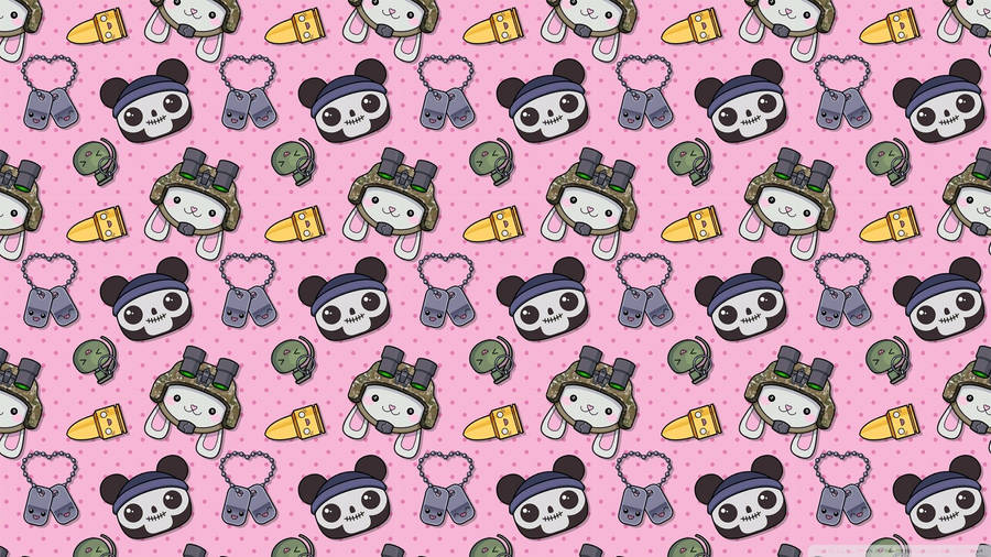 A Cute Kawaii Soldier Pattern Wallpaper