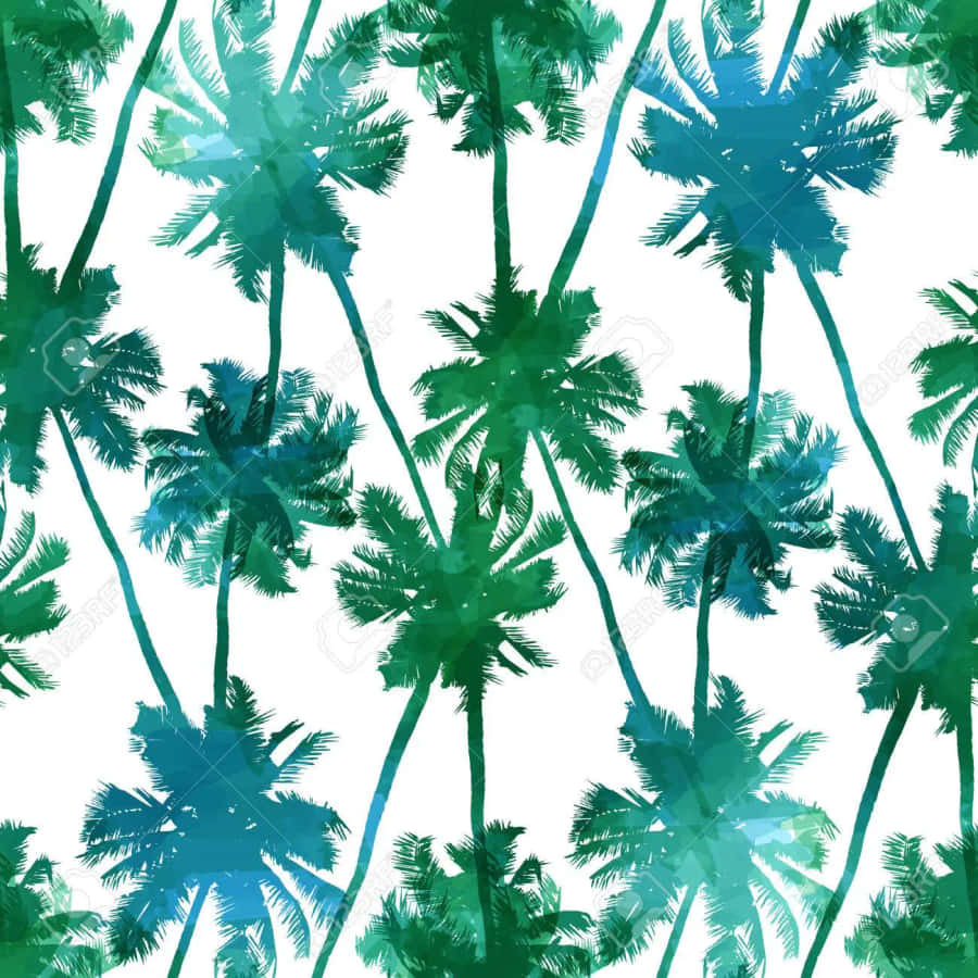 A Cute Palm Tree Surrounded By Beach Sand Wallpaper