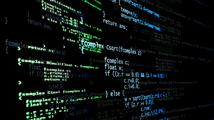 A Dark Background With Code On It Wallpaper