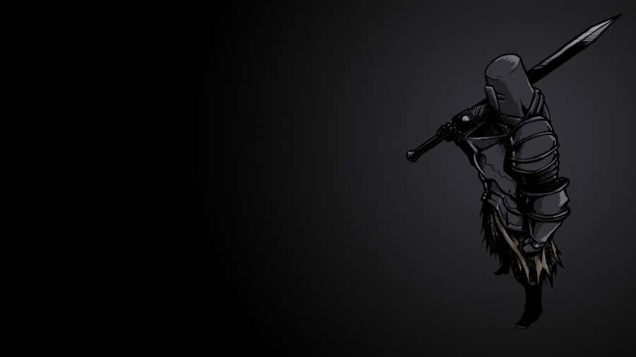 A Dark Knight With A Sword On A Dark Background Wallpaper