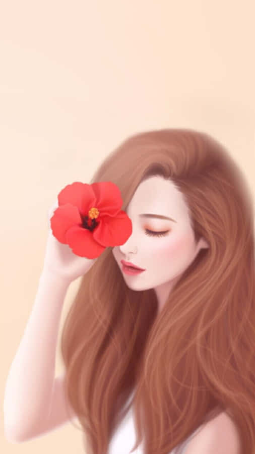 A Delightful Cartoon Girl Smiling Wallpaper