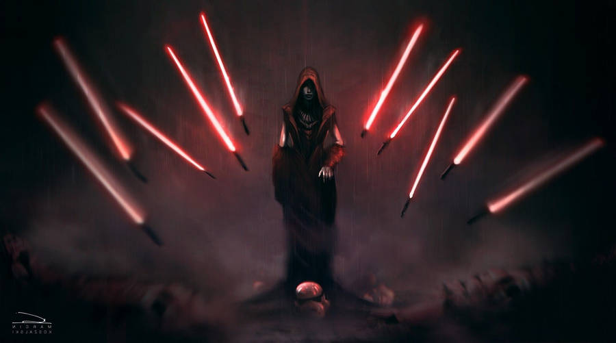 A Female Sith Ready To Go Into Battle Wallpaper