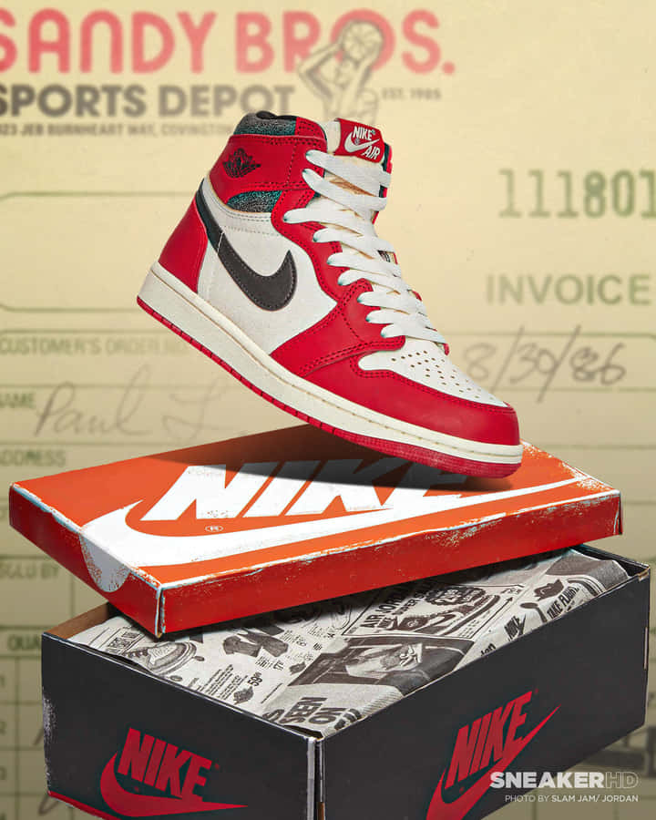 A First-class View Of The Iconic Air Jordan 1 Sneaker. Wallpaper