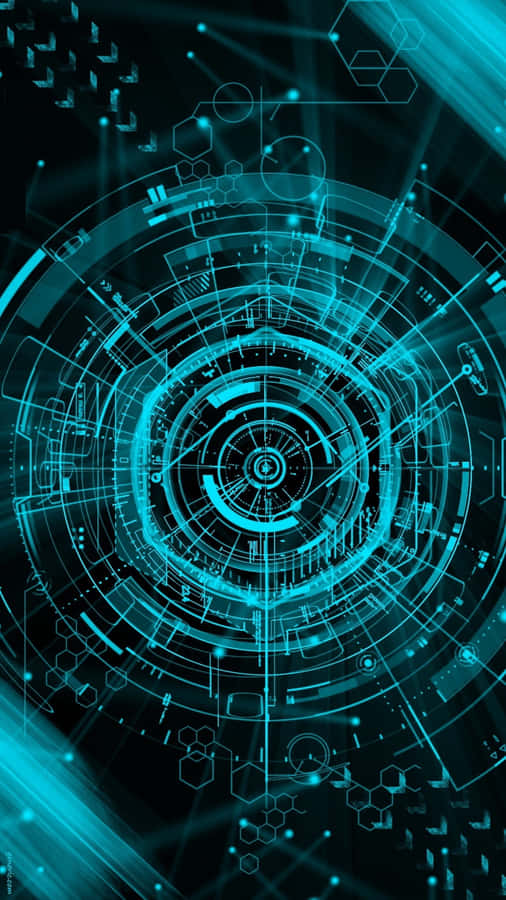 A Futuristic Blue Background With A Circular Shape Wallpaper