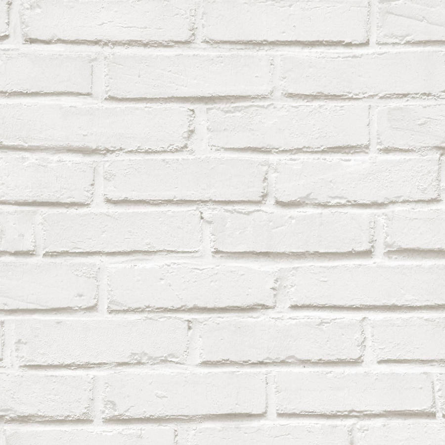 A Gapped Running Bond White Brick Wall Wallpaper