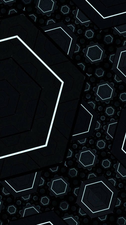 A Geometric Hexagon Of Gold And Bronze Wallpaper